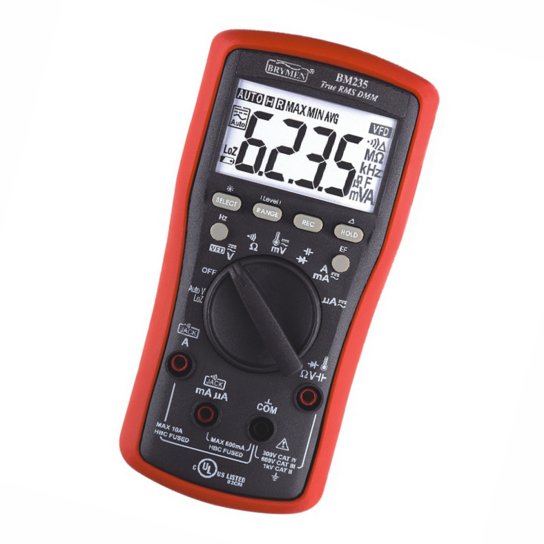 Brymen, LCD, (6000), 5x/s, VAC: 6V, 60V, 600V, 1kV