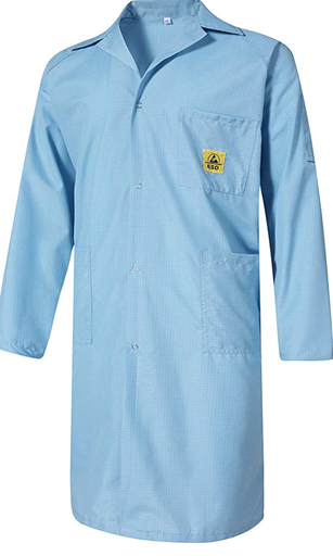 [50203011-I] ESD GOWN BLUE WITH SNAP BUTTON